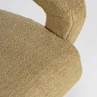 Lænestol med armlæn i sæde af gummitræ og uldeffekt - Patrizia Viadurini