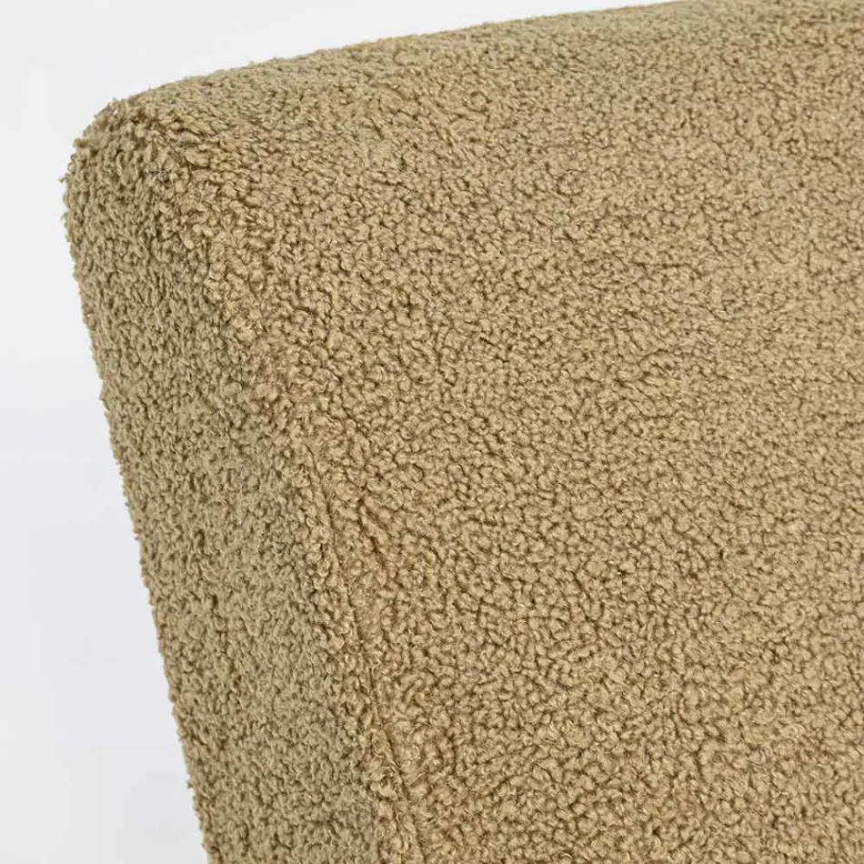 Lænestol med armlæn i sæde af gummitræ og uldeffekt - Patrizia Viadurini