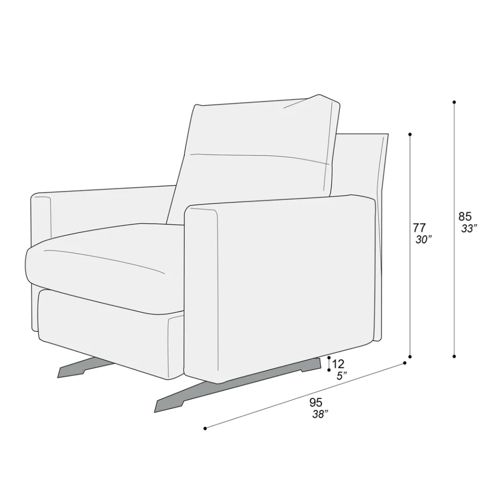 Lænestol med sædehynde polstret i fjer og polyester Fremstillet i Italien - Malizioso Viadurini