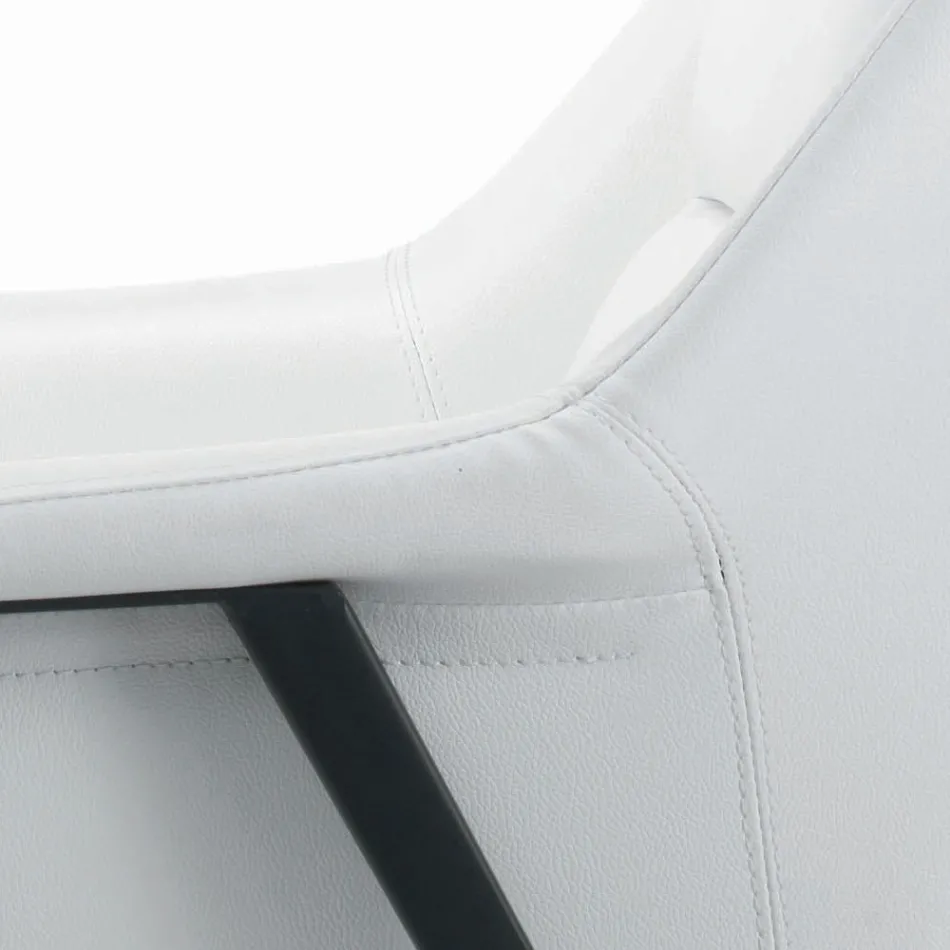 Lænestol med sort stålstruktur og Øko-lædersæde Made in Italy - Modena Viadurini