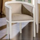 Lænestol med hvid vokset træstruktur lavet i Italien - Smaragd Viadurini