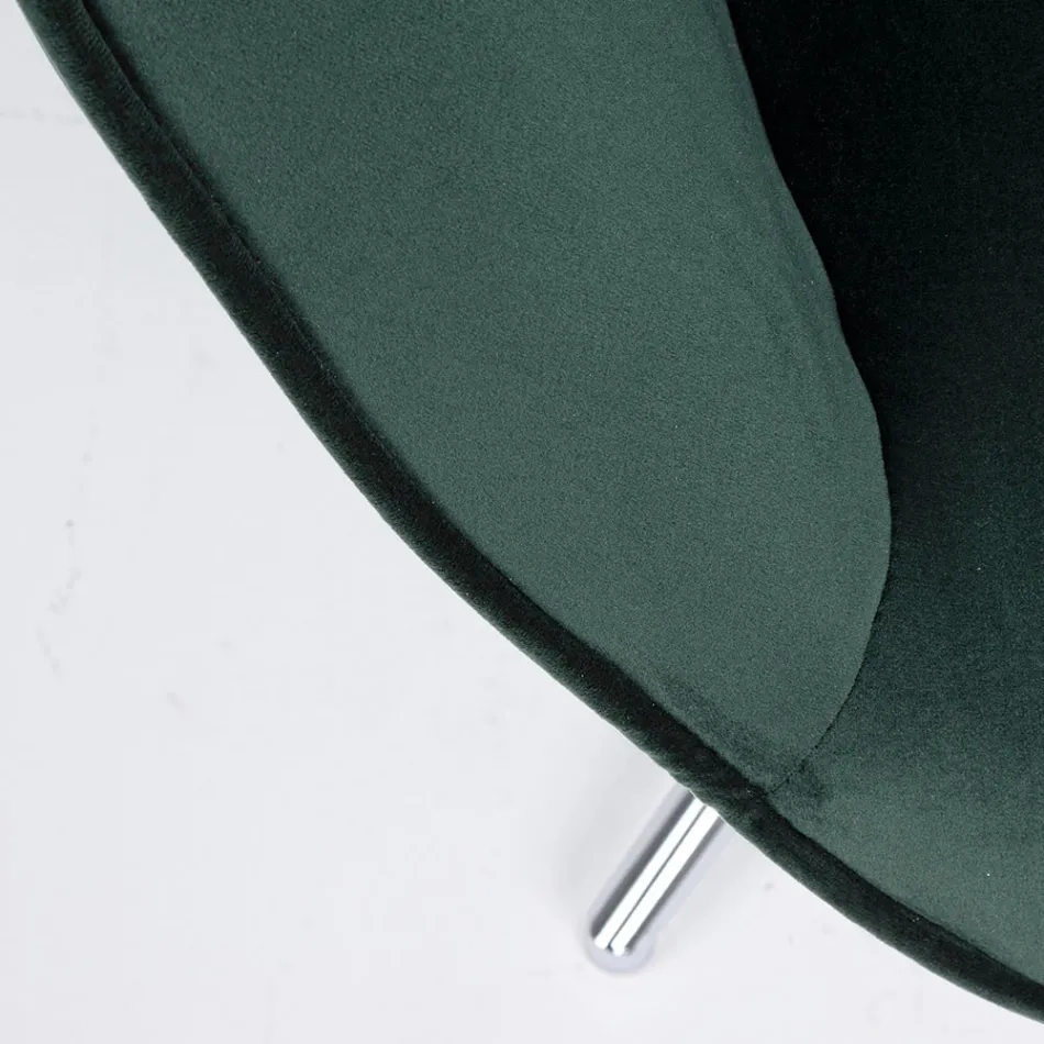 Lænestol med justerbar struktur i forkromet stål og fløjl - Giulia Viadurini