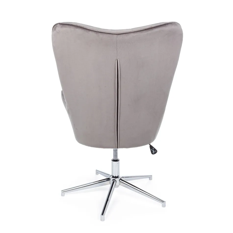 Lænestol med justerbar struktur i forkromet stål og fløjl - Giulia Viadurini