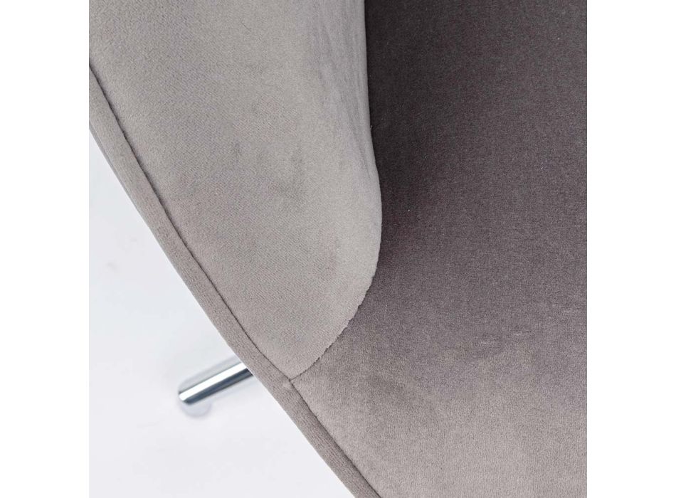 Lænestol med justerbar struktur i forkromet stål og fløjl - Giulia Viadurini