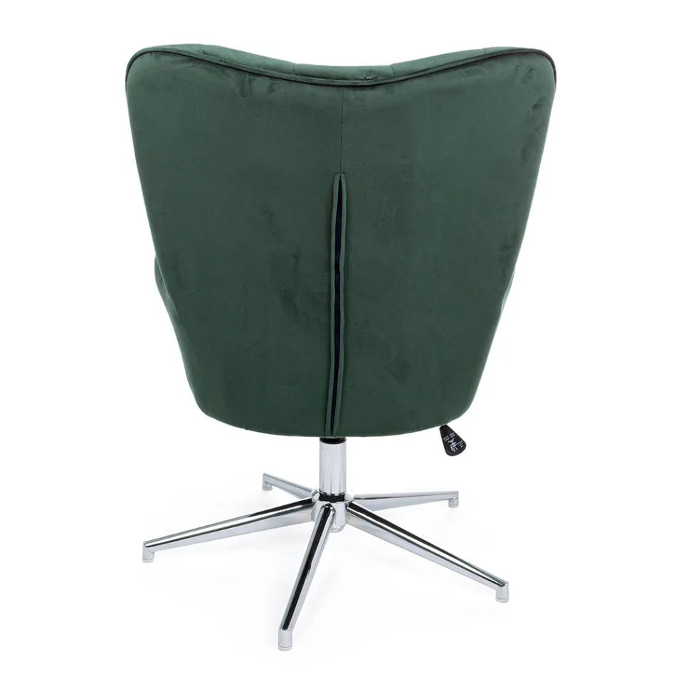 Lænestol med justerbar struktur i forkromet stål og fløjl - Giulia Viadurini