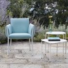 Udendørs lænestol med armlæn og polstrede puder lavet i Italien - Brezza Viadurini