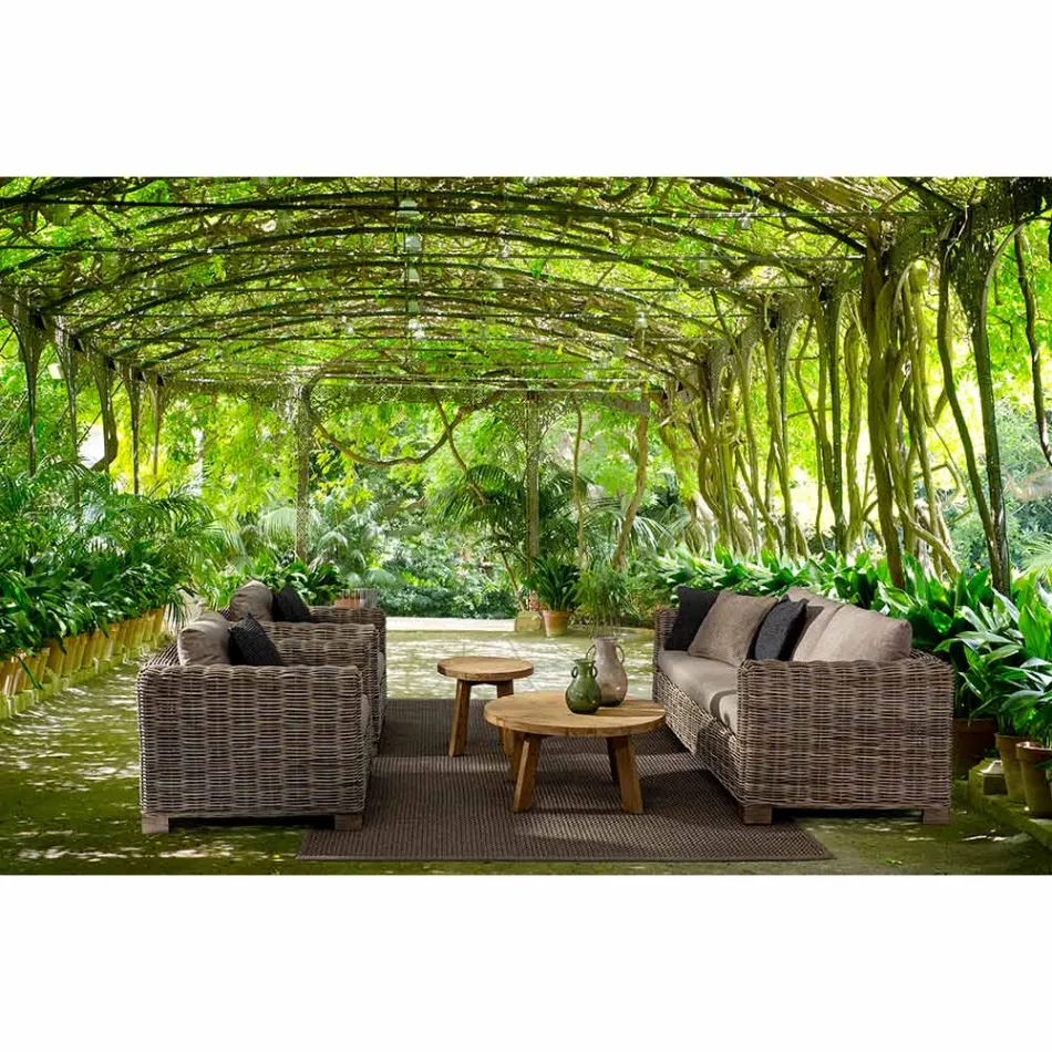 Indendørs og udendørs Rattan lænestol fra Homemotion - Ceara Design Viadurini