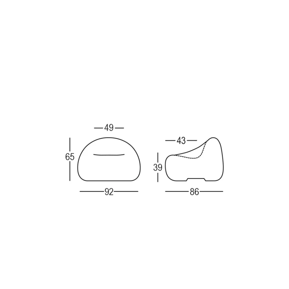 Design udendørs lænestol i farvet polyethylen Fremstillet i Italien - Ervin Viadurini