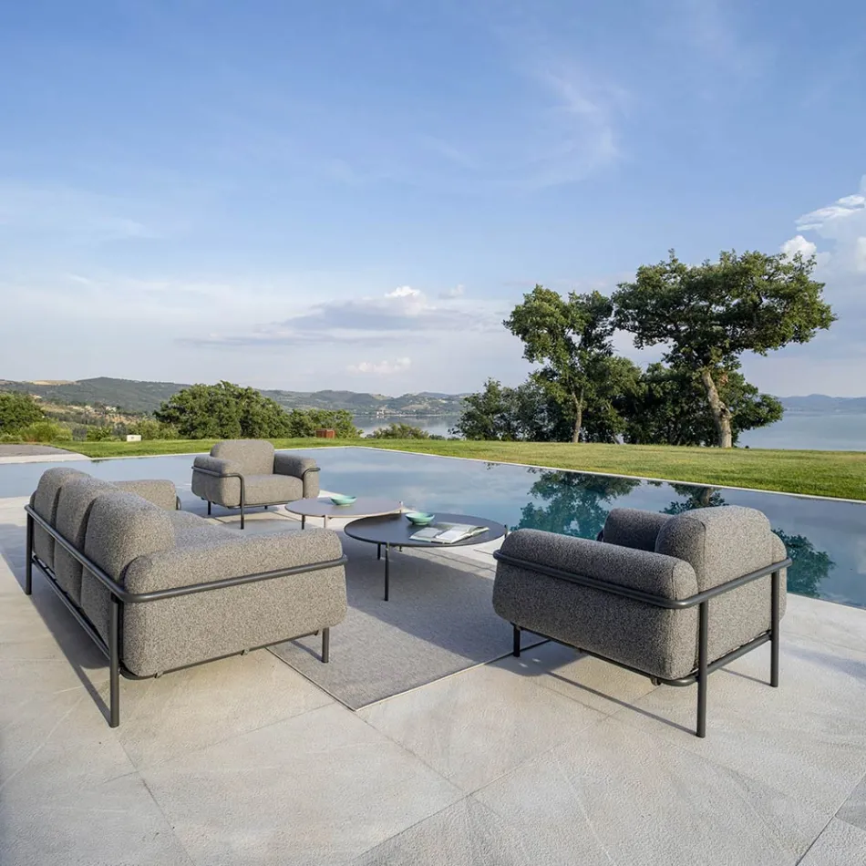 Udendørs lænestol i stål og polypropylen Fremstillet i Italien - Astrid Viadurini