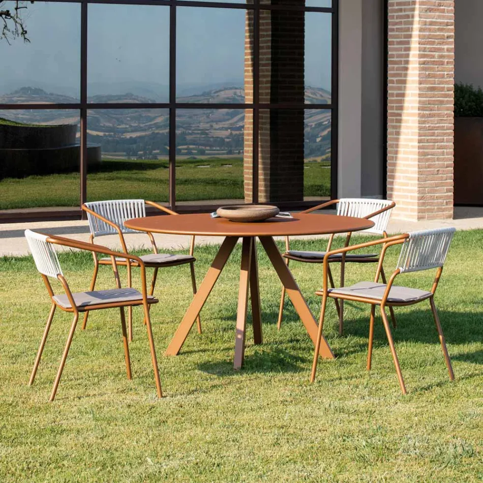 Udendørs Lænestol i Galvaniseret Stål Stabelbar Made in Italy 2 stk - Vesna Viadurini