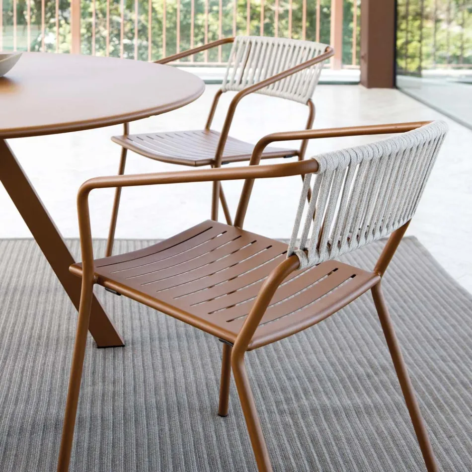 Udendørs Lænestol i Galvaniseret Stål Stabelbar Made in Italy 2 stk - Vesna Viadurini