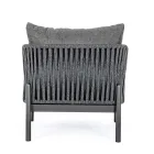Udendørs lænestol i aluminium, reb og antracitstof, Homemotion - Shama Viadurini