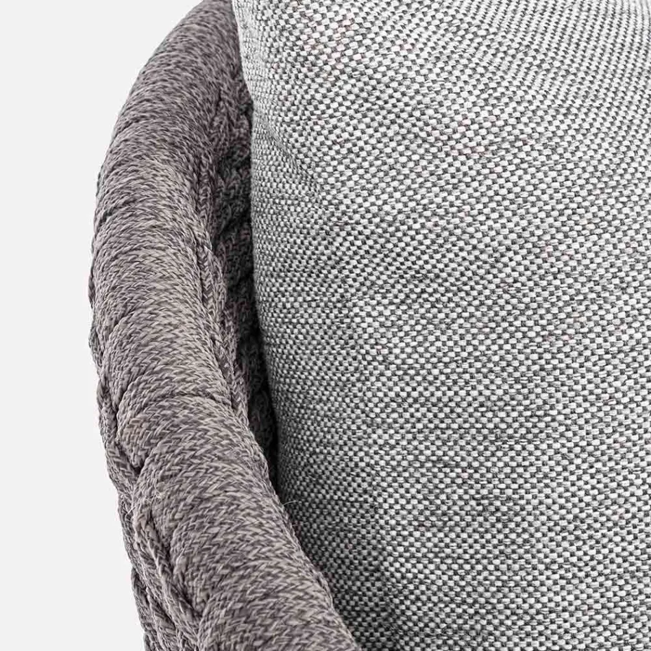 Udendørs lænestol i rebvævning og teaktræ, Homemotion - Callum Viadurini