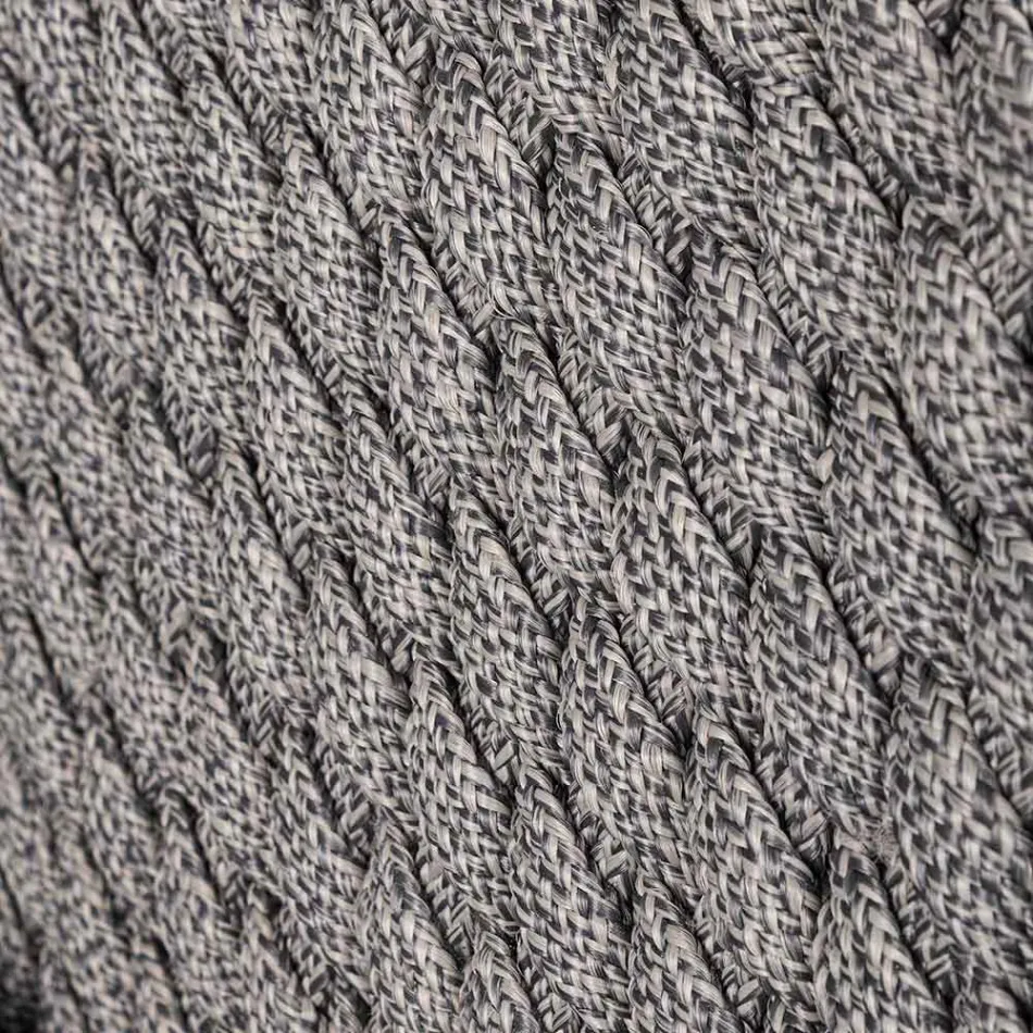 Udendørs lænestol i træ og reb med pude, Homemotion, 2 stk - Oskana Viadurini