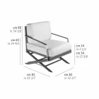 Udendørs lænestol i naturligt træ eller blank eller mat sort og pude - Suzana Viadurini