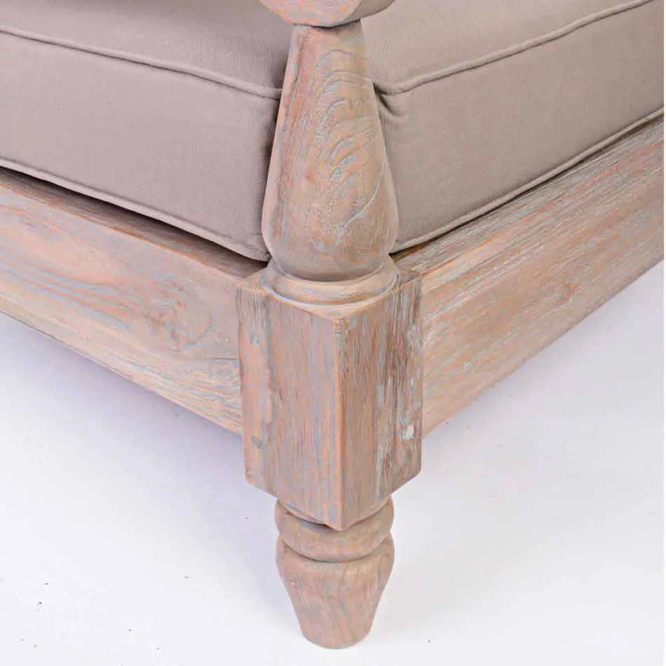 Homemotion - Nusadua Classic Design udendørs lænestol i teaktræ Viadurini