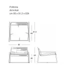 Udendørs metallænestol med luksuspude lavet i Italien - Karol Viadurini