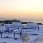 Udendørs metallænestol med luksuspude lavet i Italien - Karol Viadurini