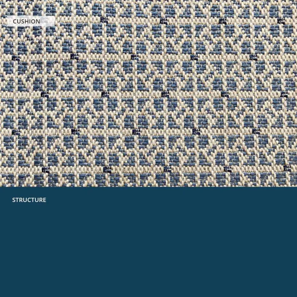 Udendørs metallænestol med luksuspude lavet i Italien - Karol Viadurini