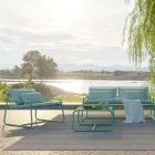 Udendørs metallænestol med luksuspude lavet i Italien - Karol Viadurini