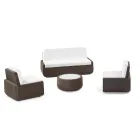 Udendørs lænestol i polyethylen med stofpude lavet i Italien - Belida Viadurini