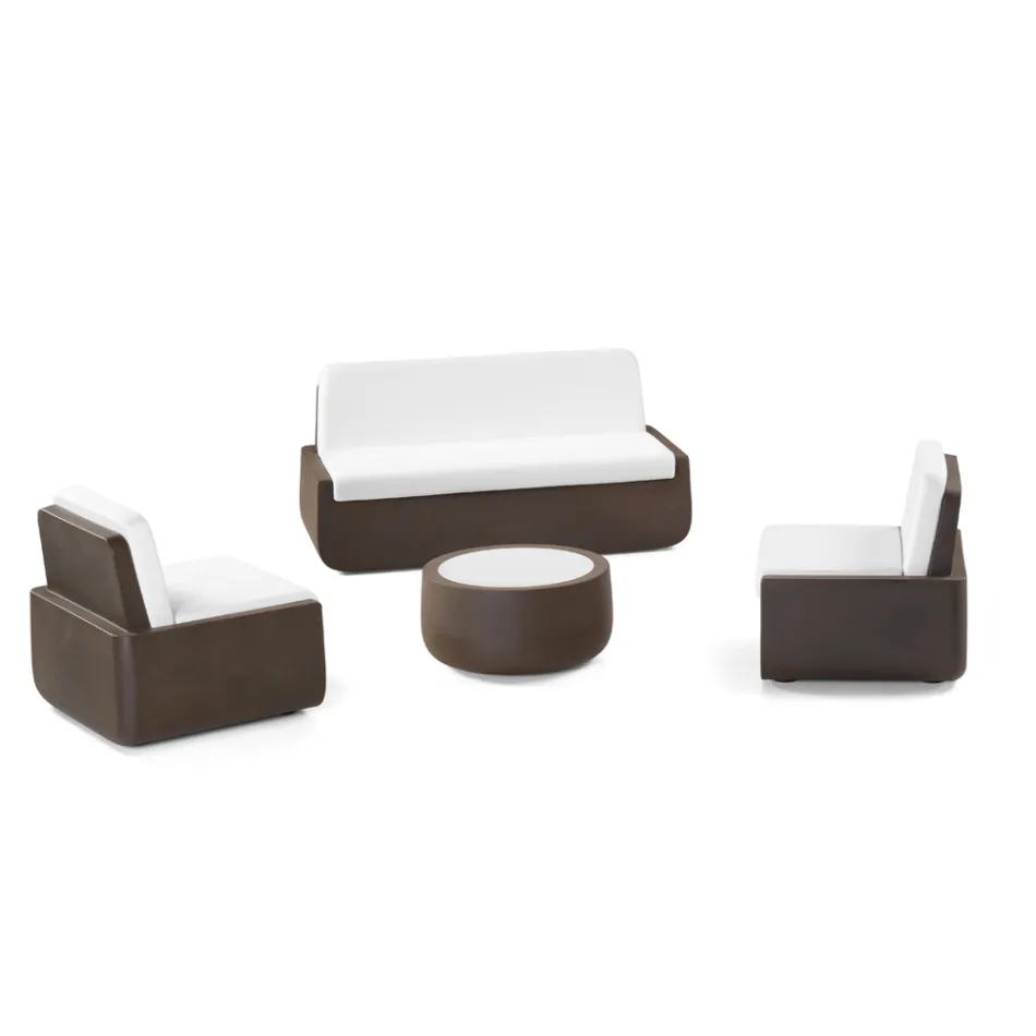 Udendørs lænestol i polyethylen med stofpude lavet i Italien - Belida Viadurini