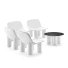 Udendørs lænestol i polyethylen med pude fremstillet i Italien - Freccia Viadurini