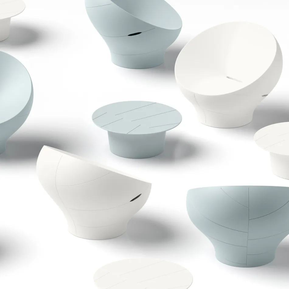 Udendørs lænestol i polyethylen fås i forskellige farver - Håndklæde Viadurini