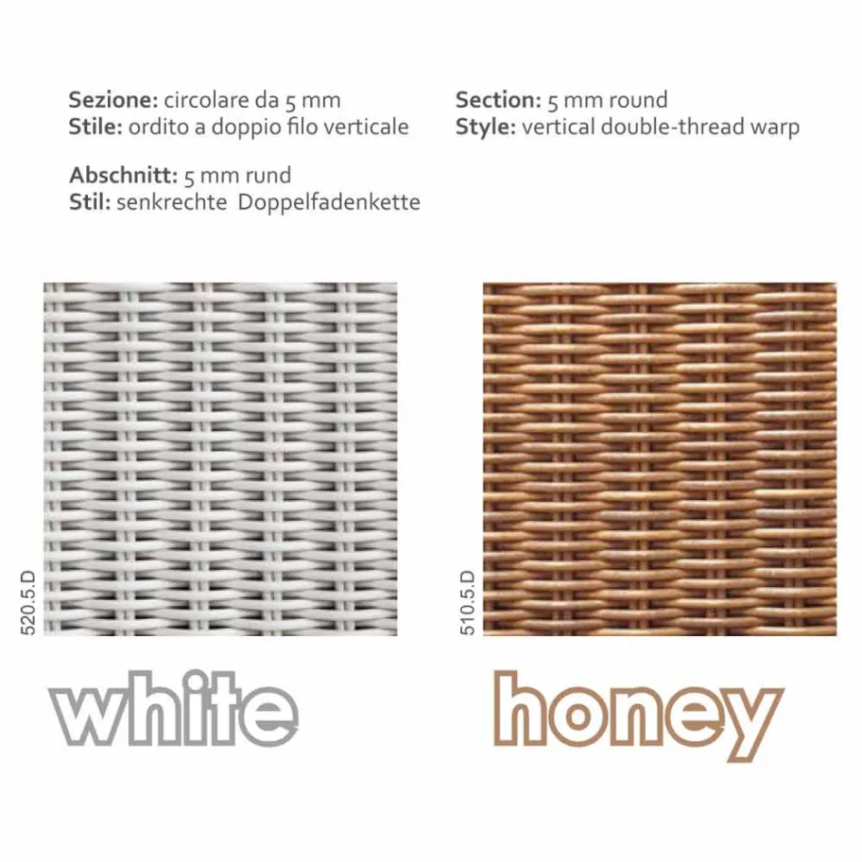 Udendørs Polyethylen lænestol håndvævede Naomi Viadurini