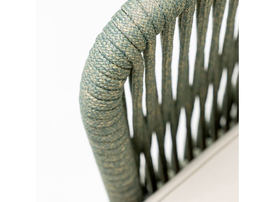 Udendørs lænestol i teak- og polyethylenvævning - Jhon Viadurini