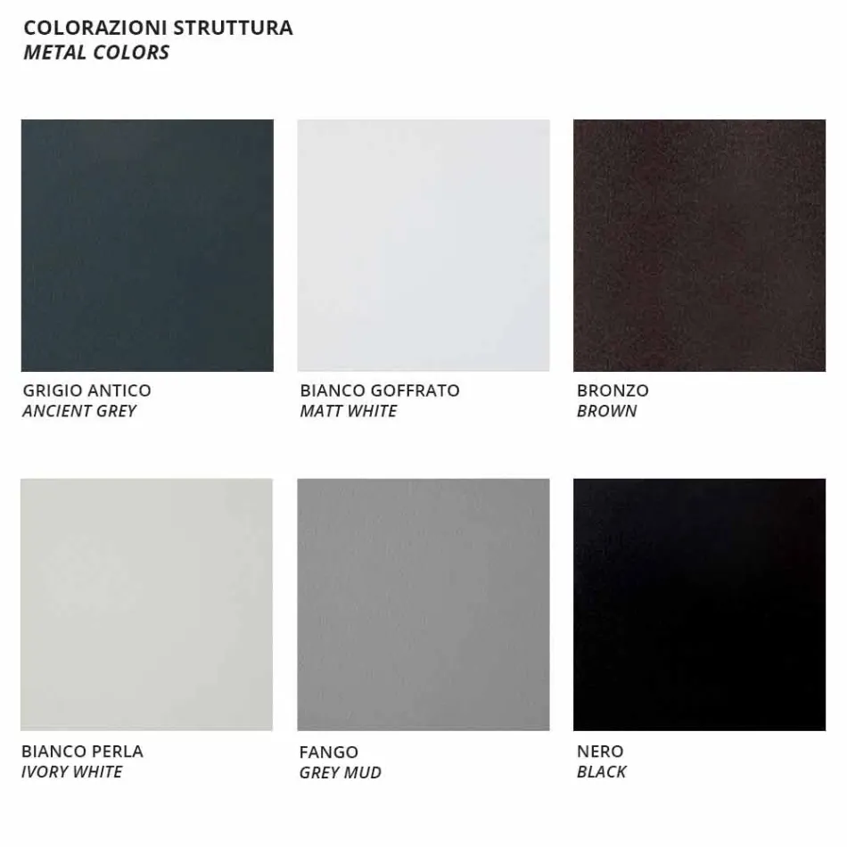 Moderne udendørs lænestol i malet metal og stof fremstillet i Italien - Olma Viadurini