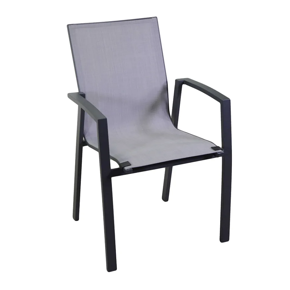 Udendørs lænestol lavet af aluminium og textilene - Map Viadurini