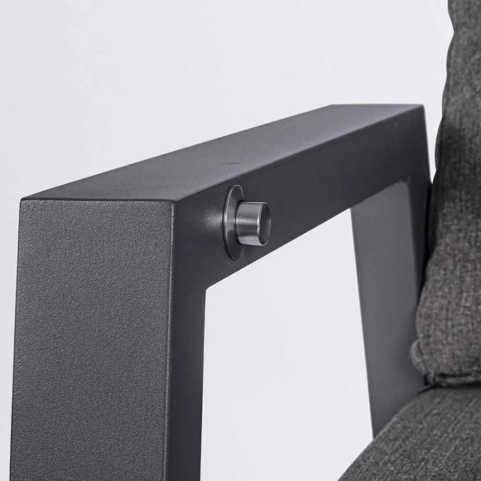 Liggende udendørs lænestol i stof og aluminium, 2 stykker - Nathy Viadurini