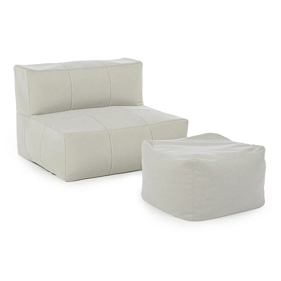 Udendørs lænestol betrukket med aftageligt stof, Homemotion - Lydia Viadurini