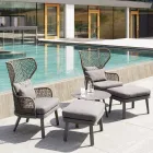 Varaschin Emma polstrede udendørs lænestol af moderne design Viadurini