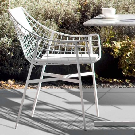 Varaschin Sommer udendørs lænestol Design i hvidt stål Viadurini