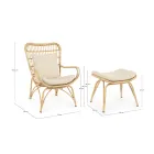 Havelænestol med fodstøtte og syntetisk fibervævning - Matter Viadurini