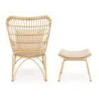 Havelænestol med fodstøtte og syntetisk fibervævning - Matter Viadurini