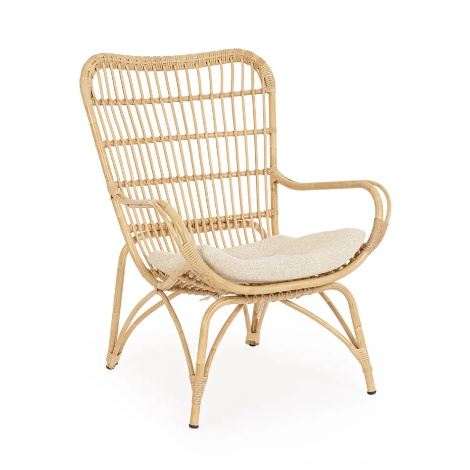 Havelænestol med fodstøtte og syntetisk fibervævning - Matter Viadurini