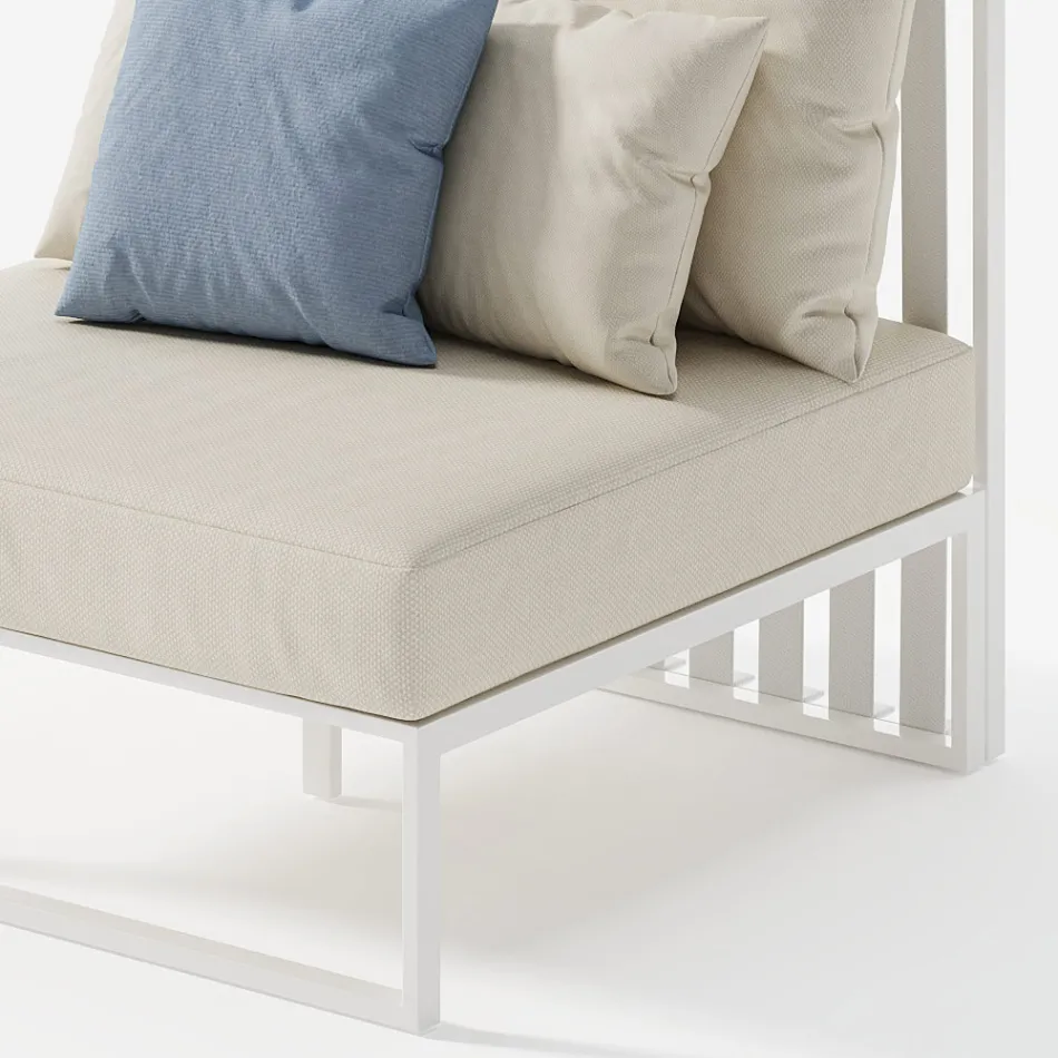 Havelænestol med stofsæde og aluminiumsstruktur lavet i Italien - Juliediv Viadurini