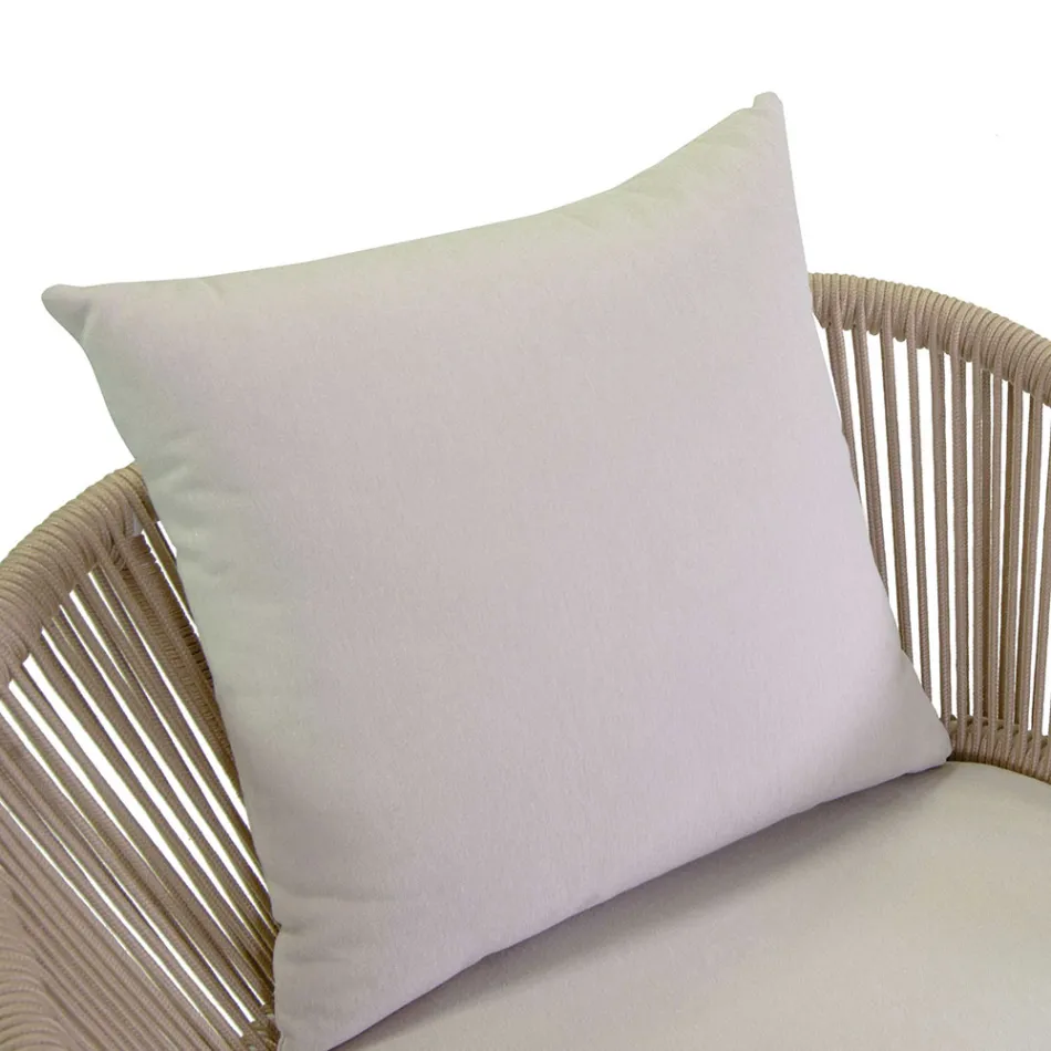 Havestol med aluminiumsramme og reb med hynder - Telt Viadurini