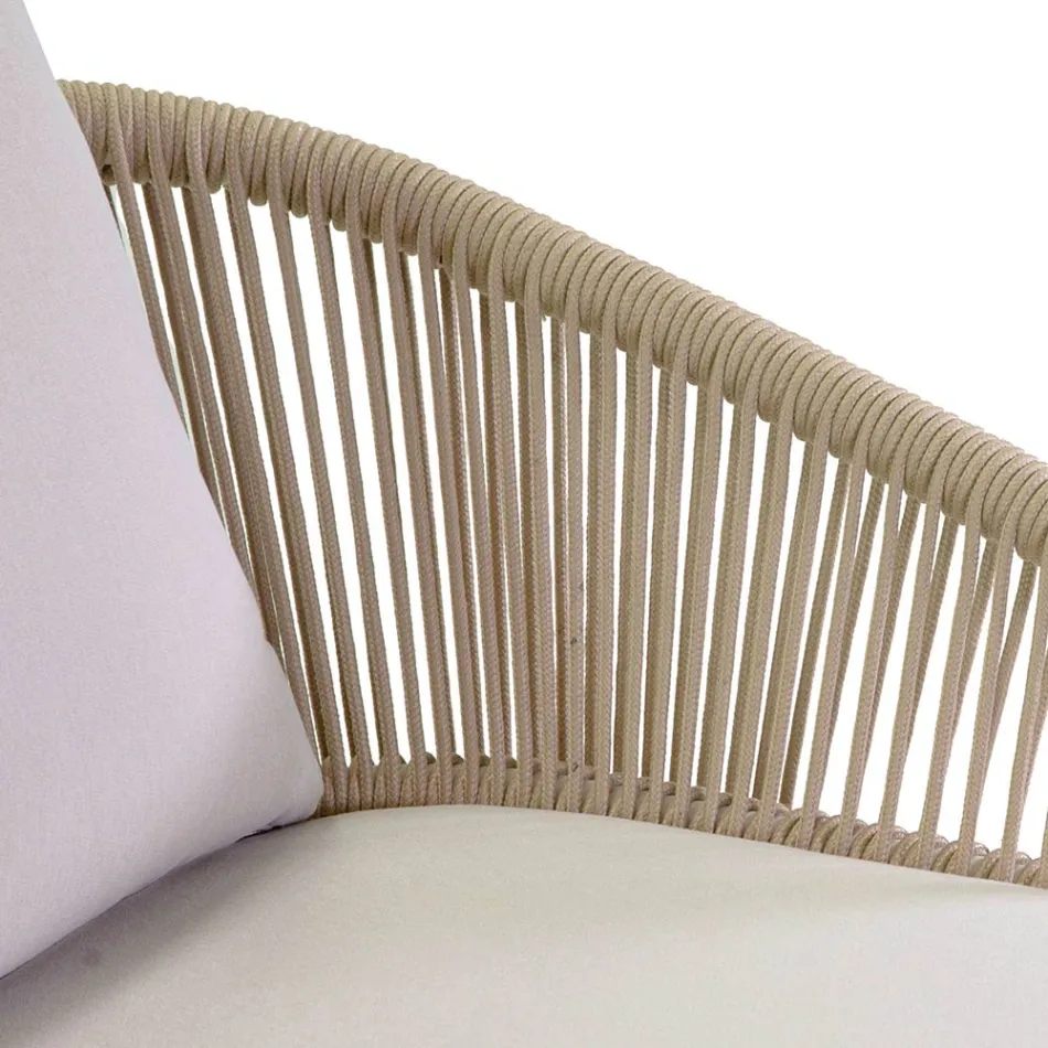 Havestol med aluminiumsramme og reb med hynder - Telt Viadurini