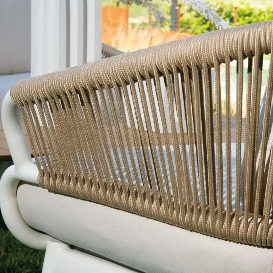 Havestol med aluminiumsramme og reb med hynder - Telt Viadurini