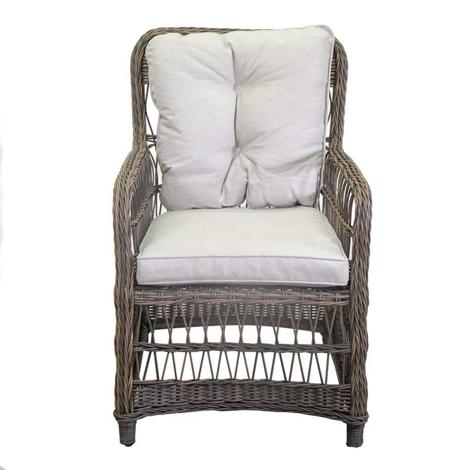 Havestol med aluminiumsstel beklædt med polyrattan - Puntina Viadurini