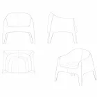 Solid af Vondom stabelbar haven lænestol, i polypropylen Viadurini