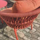 Havestol i aluminium, reb og Marsala eller hvidt stof - Brise Viadurini