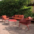 Havestol i aluminium, reb og Marsala eller hvidt stof - Brise Viadurini