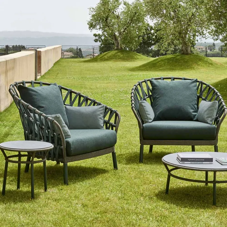 Havelænestol i aluminium lavet i Italien - Emmacross fra Varaschin Viadurini