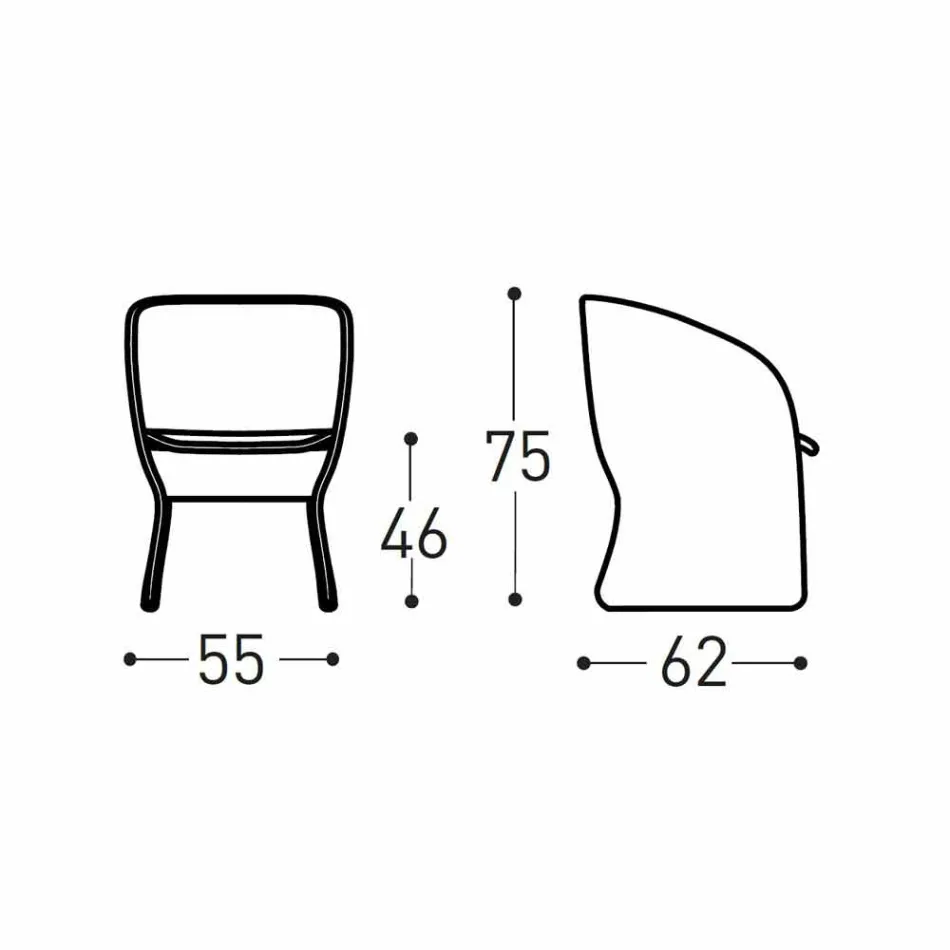 Havestol i farvet, flettet syntetisk fiber - Maat af Varaschin Viadurini
