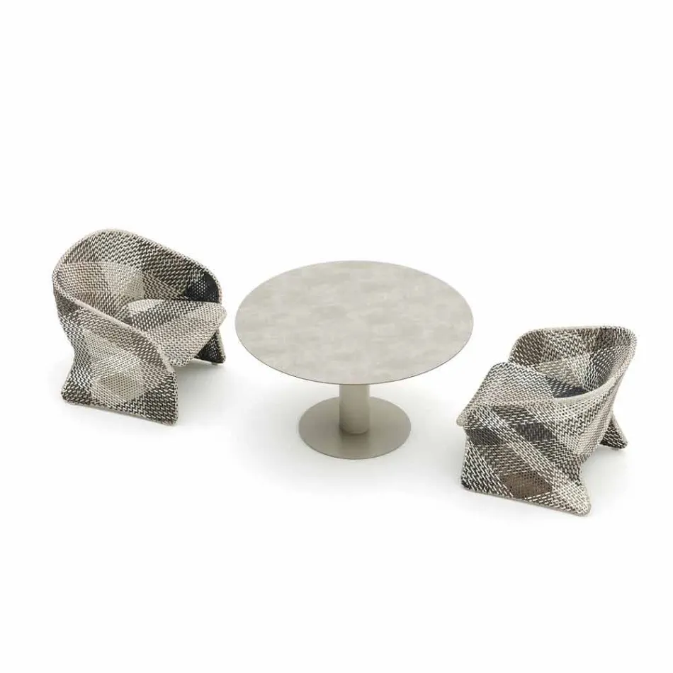 Havestol i farvet, flettet syntetisk fiber - Maat af Varaschin Viadurini